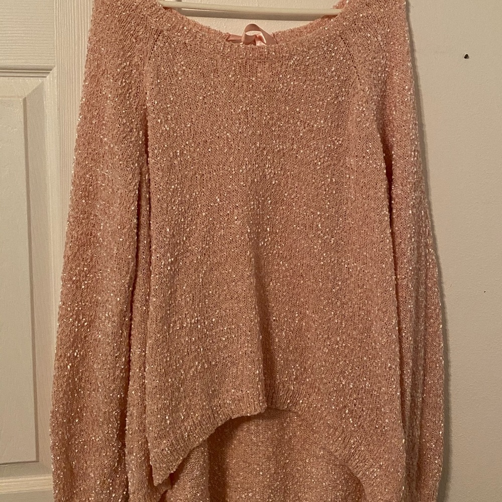 Pink high low sweater